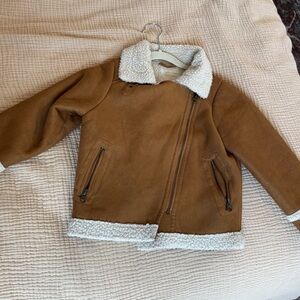 Rylee + Cru Tan Sherpa-Lined Kids Jacket